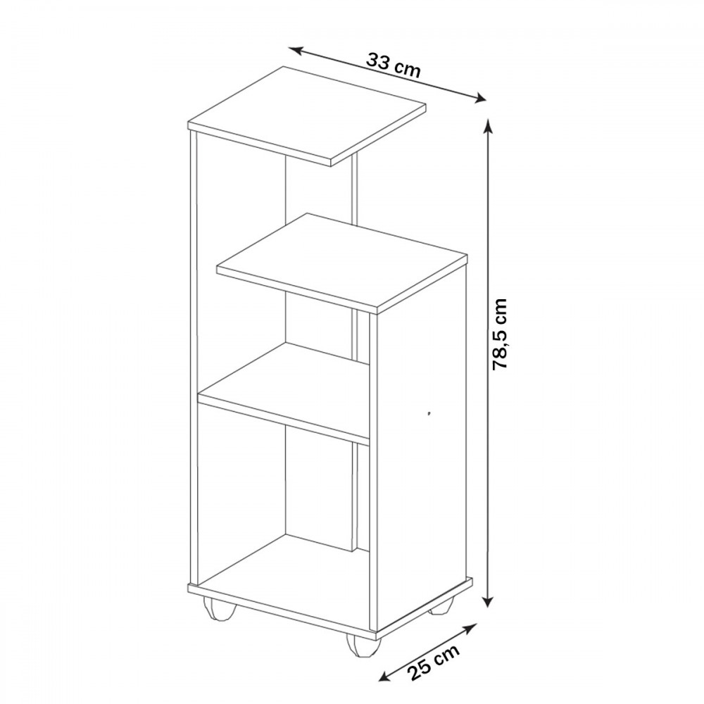 Estante Para Livros Bis 2 Prateleiras Cinamomo Off White Pnr