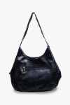 Bolsa Feminina Estilo Saco com 3  Divisorias em Couro Legítimo  Preto