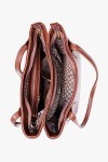 Bolsa Feminina de Ombro com 2 Divisórias em Couro Legítimo Pinhão