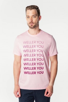 Camiseta Básica Algodão Premium Gola C - Weller You - Rosa