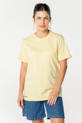 Camiseta Básica Logo Inferior 100% Algodão Amarelo - Weller