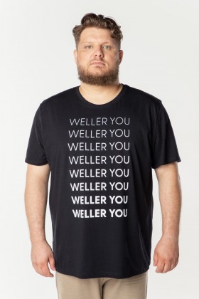 Camiseta Básica Algodão Premium - Gola C - Weller You - Preto