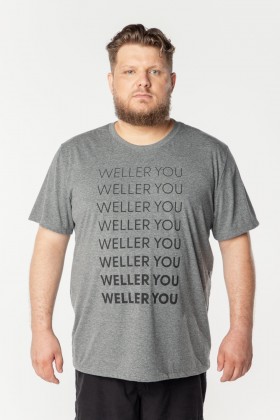 Camiseta Básica Algodão Premium Gola C - Weller You - Chumbo Mescla Claro