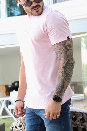 Camiseta de Algodão Premium -  Rosa