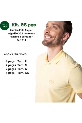 Kit Camisa Polo Piquet Weller Bordado - Amarelo