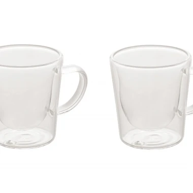 Kit 2 Xicaras Café Dupla Parede de Vidro 100ml