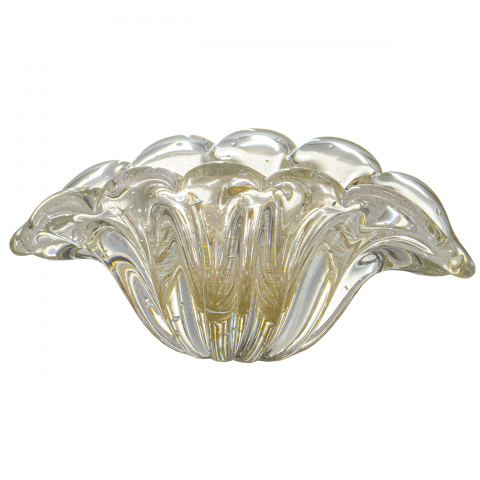 Centro de Mesa Murano Urk Cristal com Ouro 24k