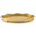 Bandeja Galeria Lisa Oval Média Ouro 24k com Fundo Palha St James