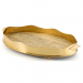 Bandeja Galeria Lisa Oval Média Ouro 24k com Fundo Palha St James