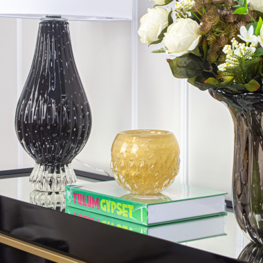 Vaso Murano Melie Champagne C/Ouro 24k