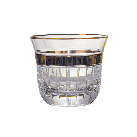 Copo de Cristal Lapidado P/Whisky Série Ouro