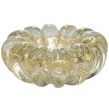 Cachepot Murano Dinant Cristal com Ouro 24k