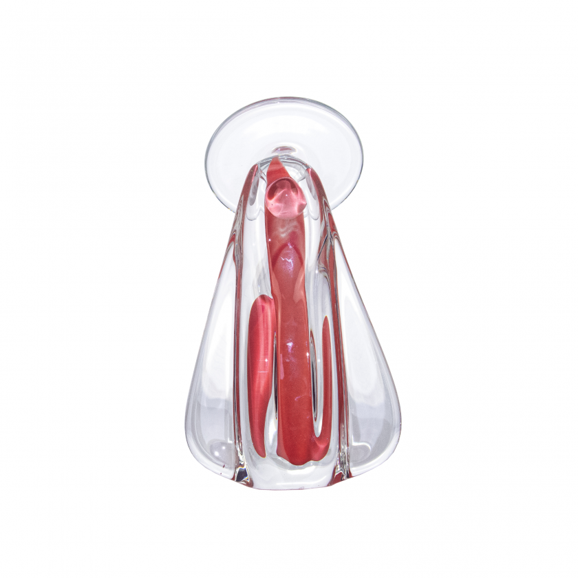 Imagem Santa Cristal Murano P Quartzo Rose Imagem Santa Cristal Murano P Quartzo Rose