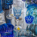 Taça Cristal Lapidado 68 Licor Azul Claro 80ml
