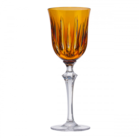 Taça Cristal Lapidado 66 água Amarelo 460ml