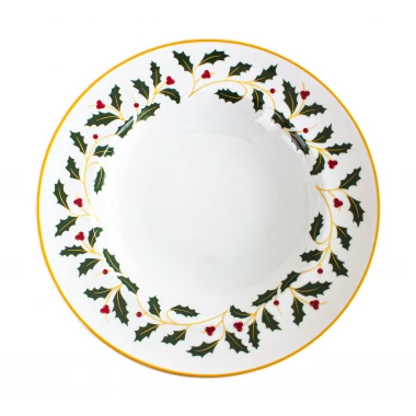 Prato Fundo de Porcelana Papai Noel