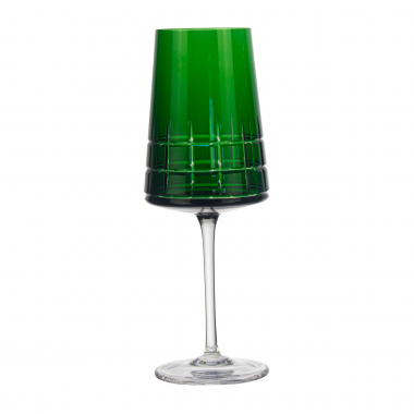 Taça Cristal Lapidado 88 P/ Vinho Tinto Verde Escuro 500ml