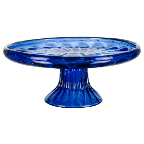 Prato P/Bolo de Murano Chloe Azul Marinho