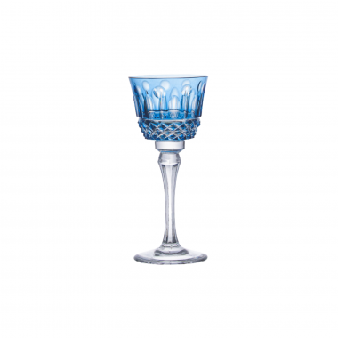 Taça Cristal Lapidado 69 Licor Azul Claro 60ml