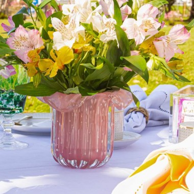 Vaso Murano Salvador P Quartzo Rose