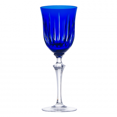 Taça Cristal Lapidado 66 água Azul Escuro Vivaldi 460ml