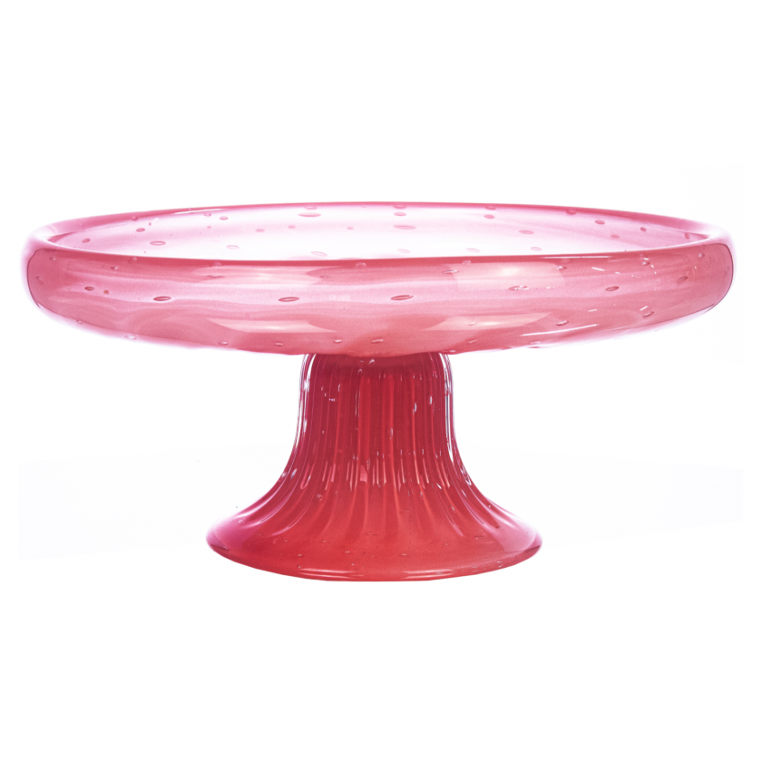 Prato P/Bolo de Murano Chloe Quartzo Rose Prato P/Bolo de Murano Chloe Quartzo Rose