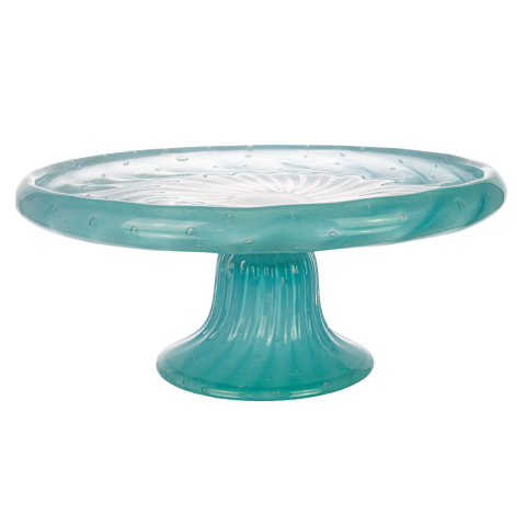 Prato P/Bolo de Murano Chloe Azul Bebe