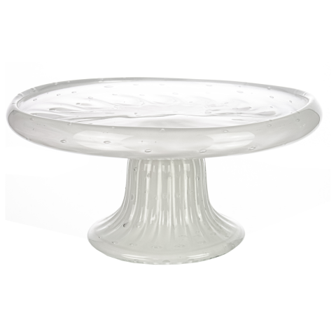 Prato P/Bolo de Murano Chloe Quartzo Perola