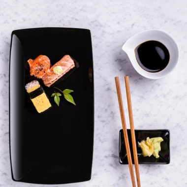 Travessa de Porcelana Oriental 30cm Preto