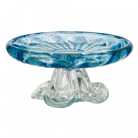 Prato P/Bolo de Murano Keli Azul