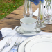 Xicara com Pires de Porcelana P/Chá Versa com Filete em Prata
