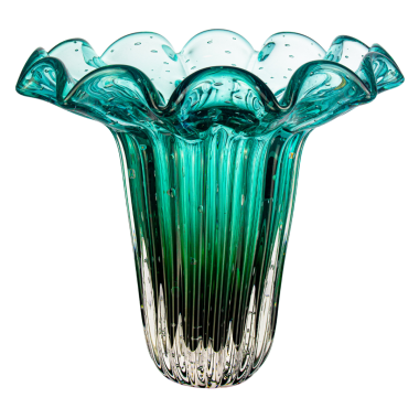 Vaso Murano Island Verde Folha