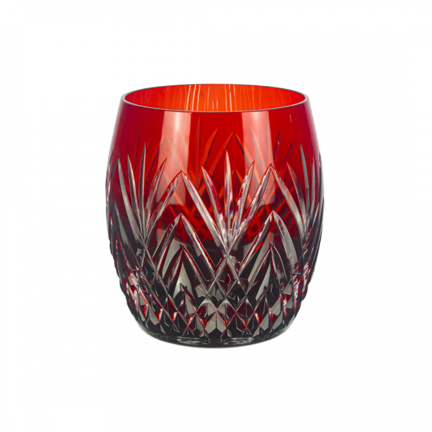 Copo Cristal Lapidado 46 P/Whisky Pineapple Vermelho Copo Cristal Lapidado 46 P/Whisky Pineapple Vermelho