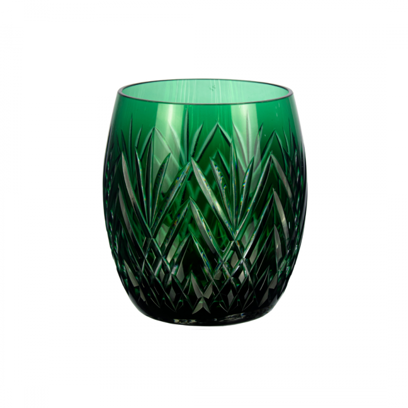 Copo Cristal Lapidado 46 P/Whisky Pineapple Verde Escuro Copo Cristal Lapidado 46 P/Whisky Pineapple Verde Escuro
