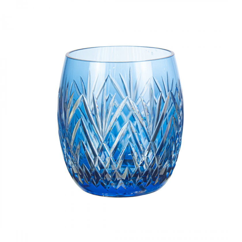 Copo Cristal Lapidado 46 P/Whisky Pineapple Azul Claro Copo Cristal Lapidado 46 P/Whisky Pineapple Azul Claro