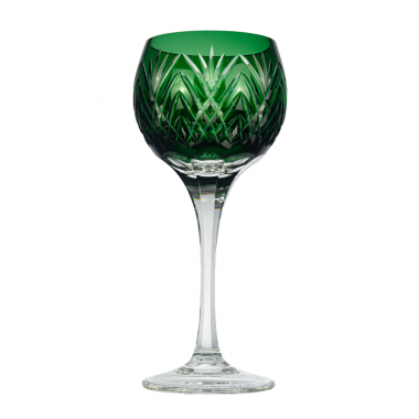 Taça Cristal Lapidado 46 P/água Pineapple Verde Escuro
