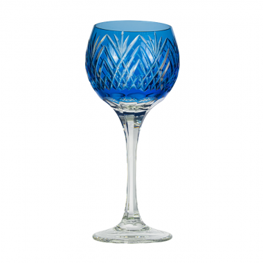 Taça Cristal Lapidado 46 P/água Pineapple Azul Claro