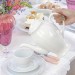 Bule Porcelana New Bone Butterfly Flower