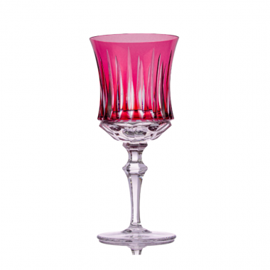 Taça Cristal Lapidado 66 P/Vinho Tinto Rosa 360ml