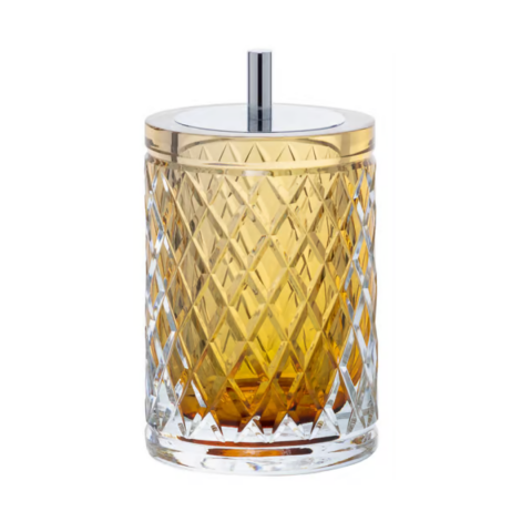 Porta Algodão Murano Lush Ambar e Prata