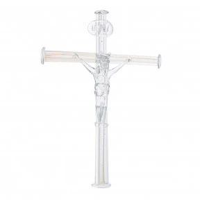 Crucifixo  Murano Cristal com Ouro 24k