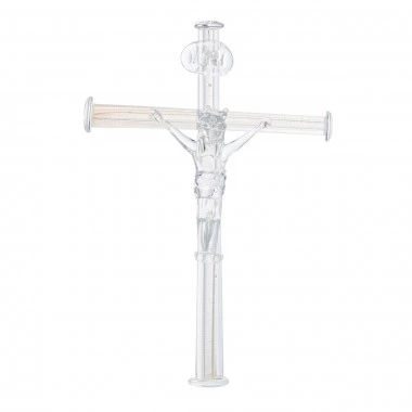Crucifixo  Murano Cristal com Ouro 24k