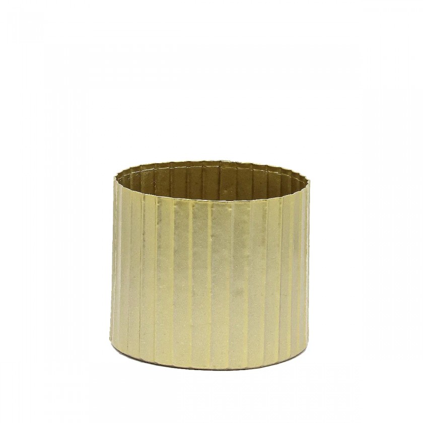 Cachepot em Metal Dourado Pequeno Cachepot em Metal Dourado Pequeno
