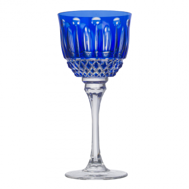 Taça Cristal Lapidado 69 P/Vinho Tinto Azul Escuro Mozart 300ml