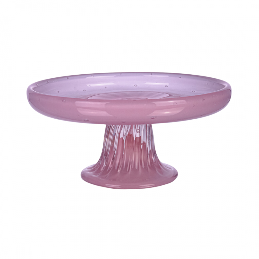 Prato P/Bolo de Murano Chloe P Jade Rosa Prato P/Bolo de Murano Chloe P Jade Rosa
