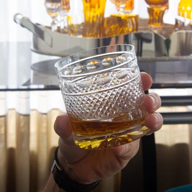 Copo Cristal Lapidado P/Whisky 007 Mozart 400ml
