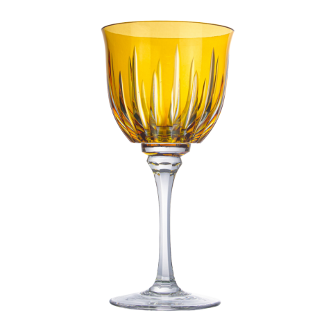 Taça de Cristal Lapidado 66 P/Vinho Tinto Amarelo