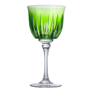 Taça de Cristal Lapidado 66 P/Vinho Tinto Verde Claro
