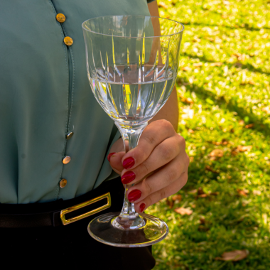 Taça de Cristal Lapidado 66 P/Agua Incolor