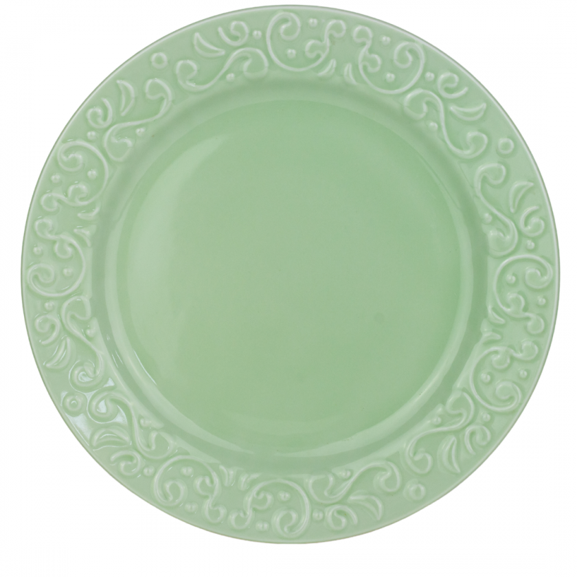 Prato Raso de Porcelana Helena Verde Menta Prato Raso de Porcelana Helena Verde Menta